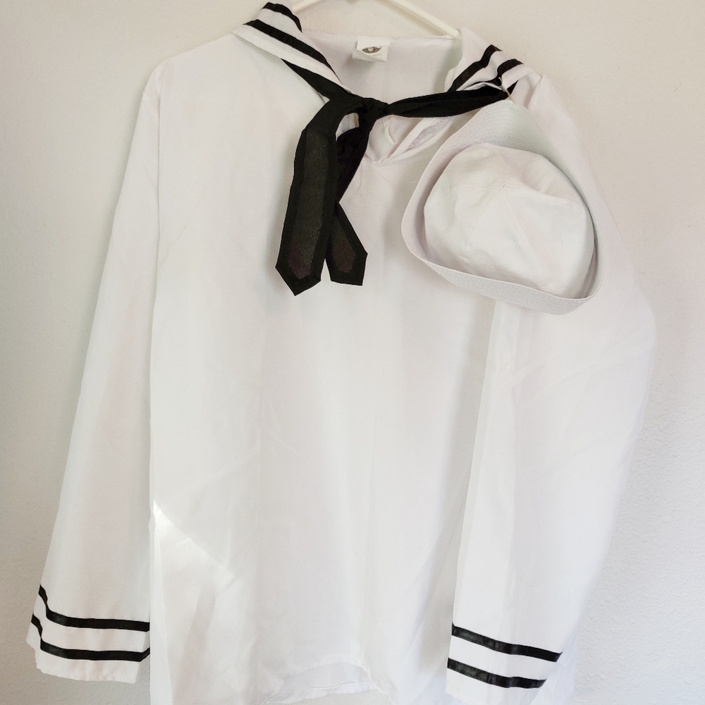 USA Military Navy Sailor Adult Halloween Costume One Size Pants/Shirt M/L
